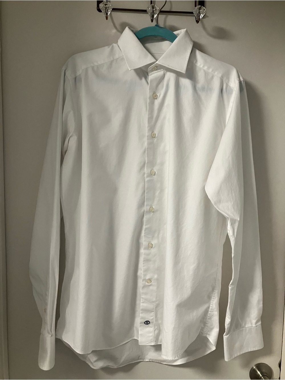 David Donahue Men's White Long-Sleeve Dress Shirt